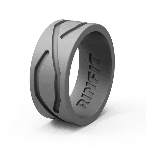 ACTIVE SILICON RINGS 8MM/6MM Men and Ladies Wedding Band Ring Set Black/BLUE Flexible Silicon Rubber ASR 